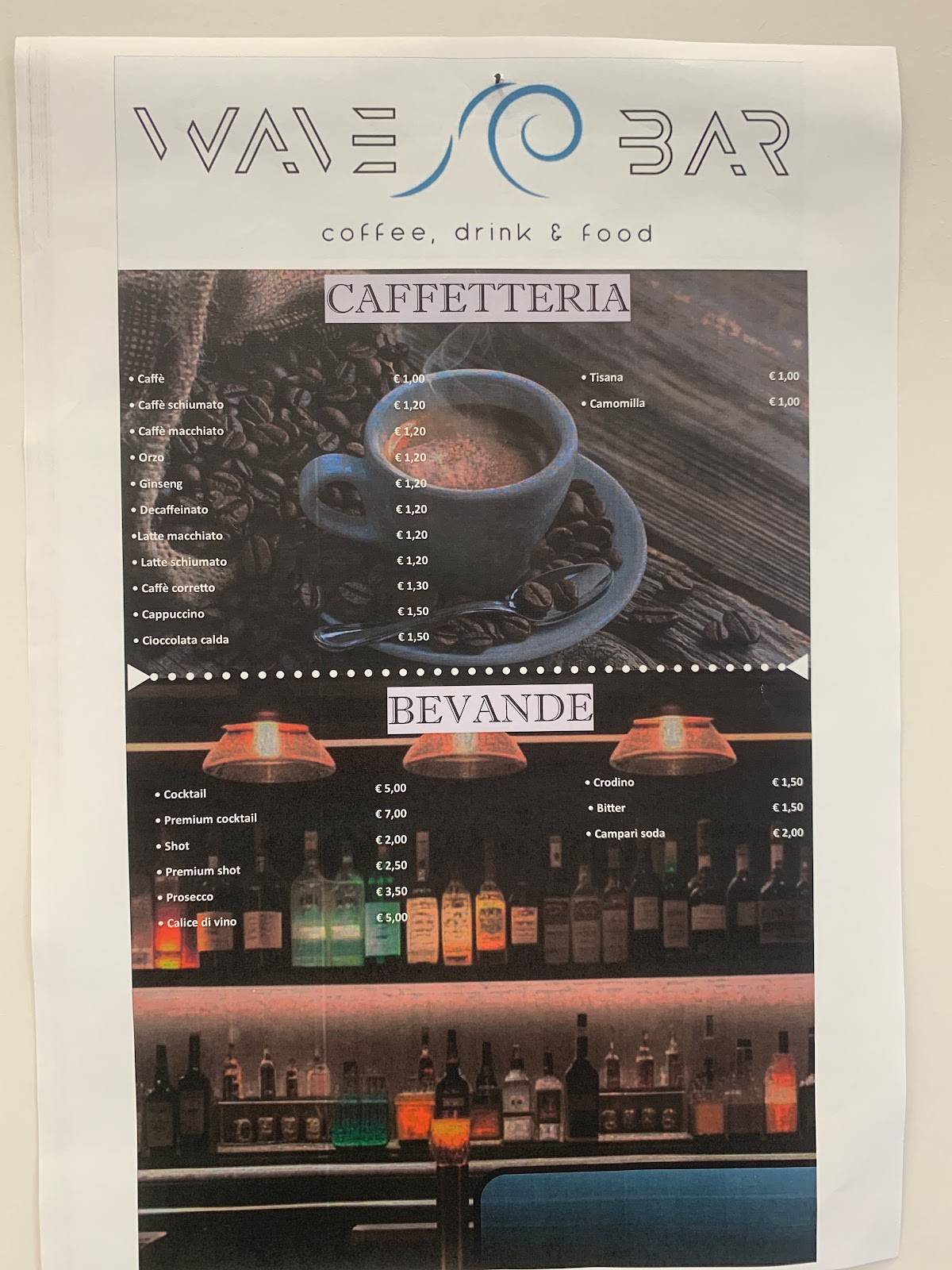 Menu di Wave Bar 