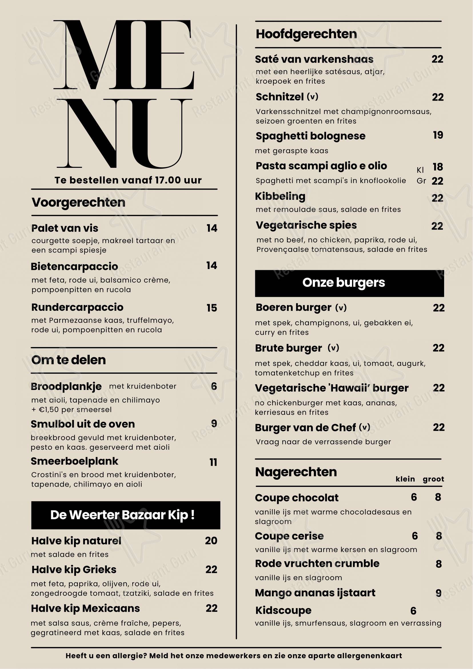 菜单 pour Weerter Bazaar dans Weert