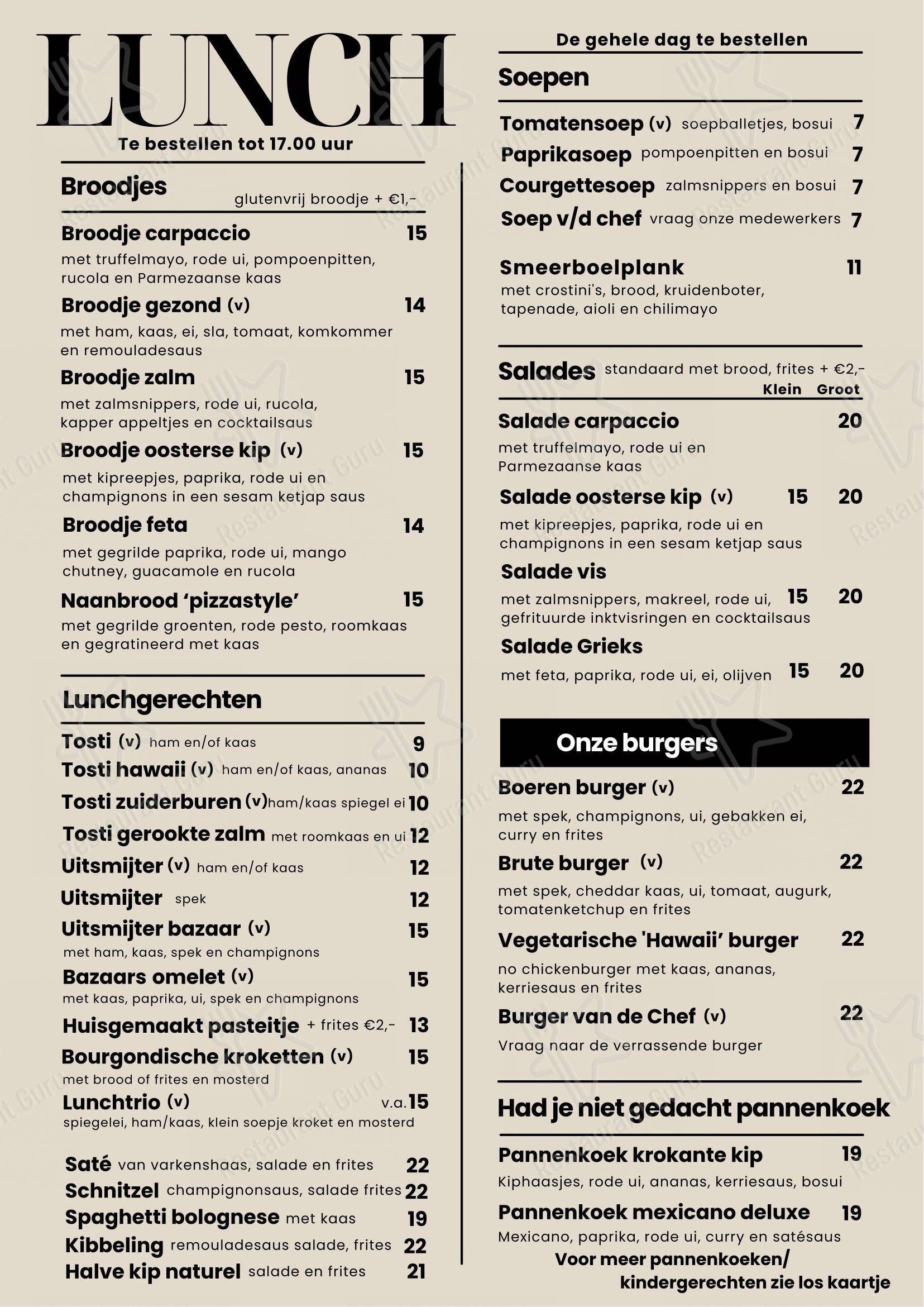 Menu bar pour Weerter Bazaar dans Weert