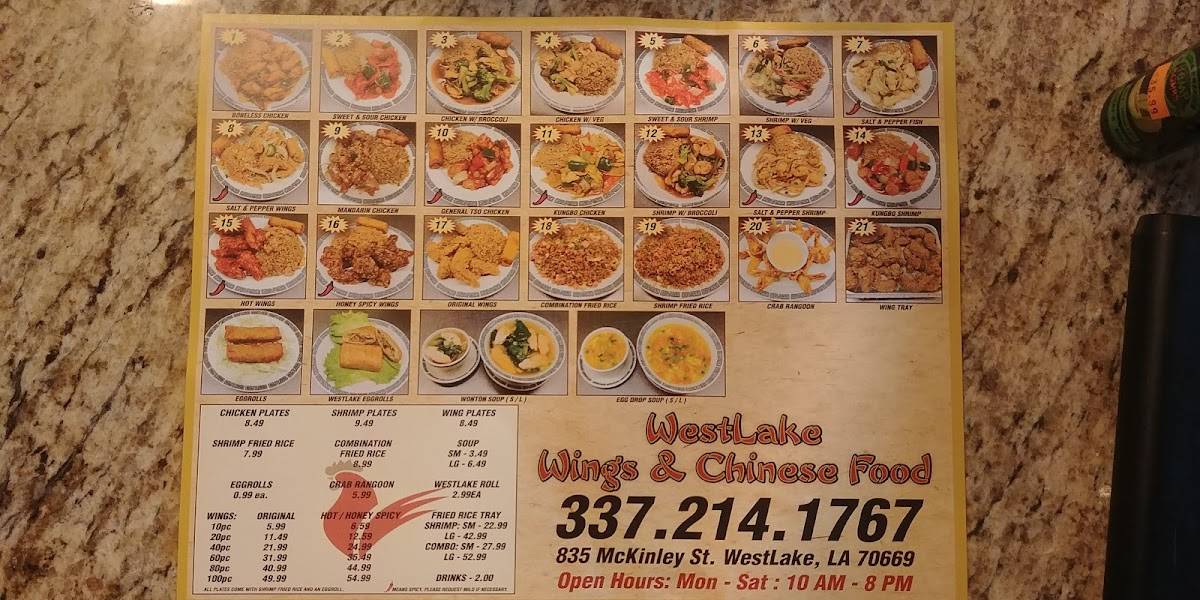 Menu at Westlake Wings & Chinese Food restaurant, Westlake