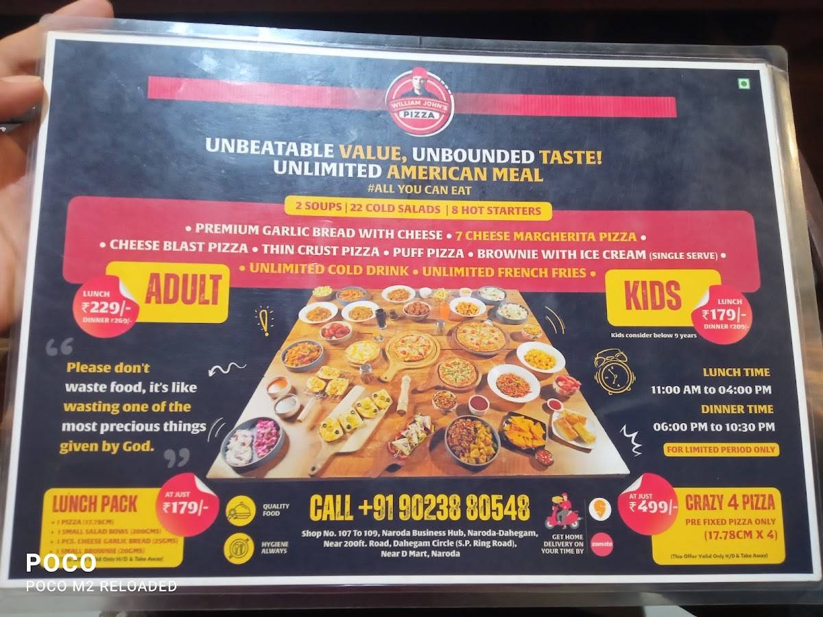 William John's Pizza (Naroda) menu