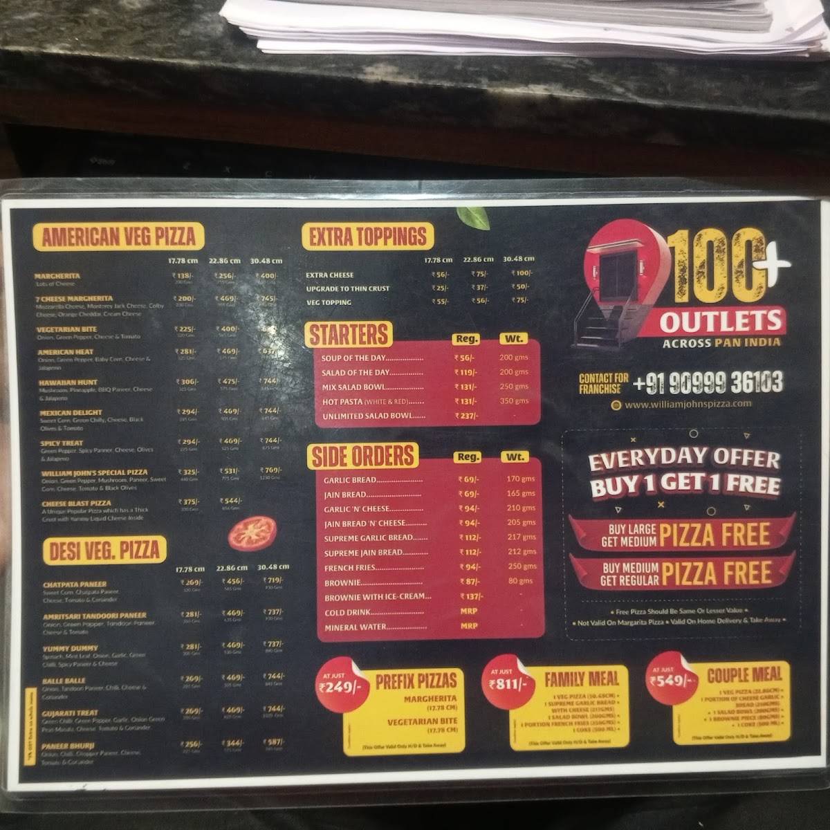 William John's Pizza (Naroda) menu