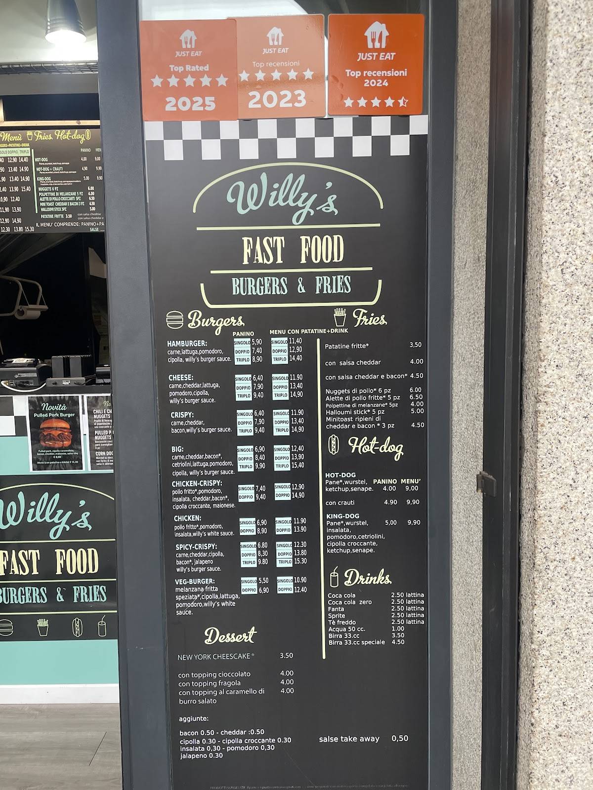 Menu di Willy’s fast food 