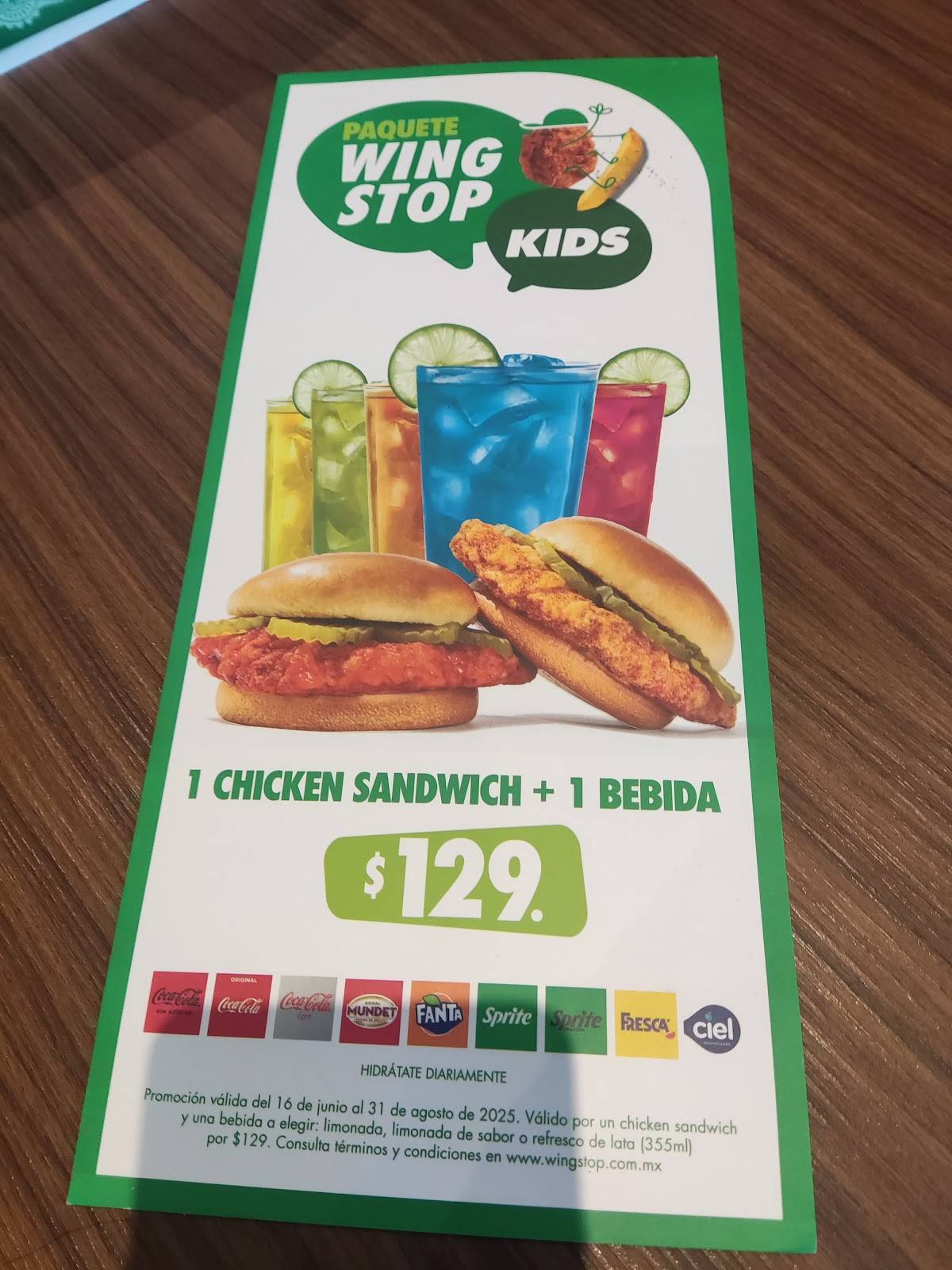 Carta del restaurante Wingstop Sendero Apodaca, Apodaca