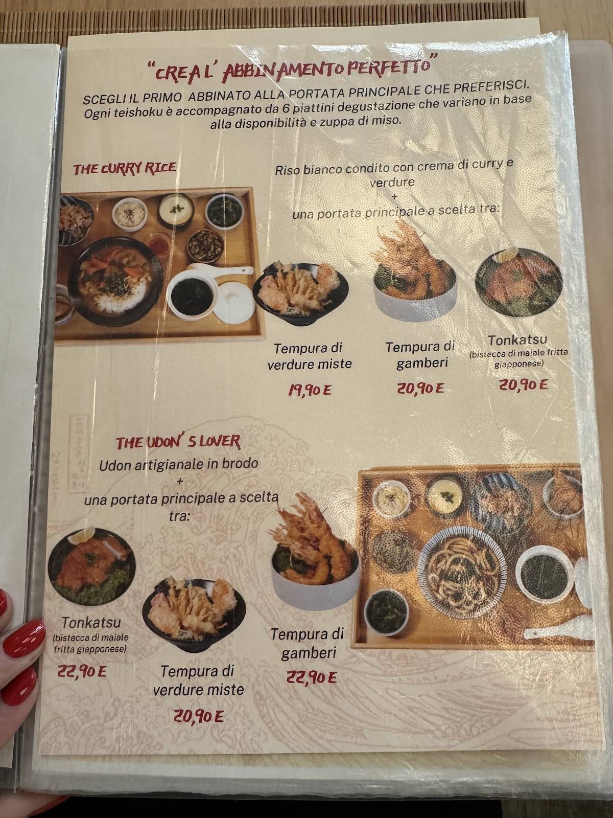 Menu di YAMAMOTO - Torino 