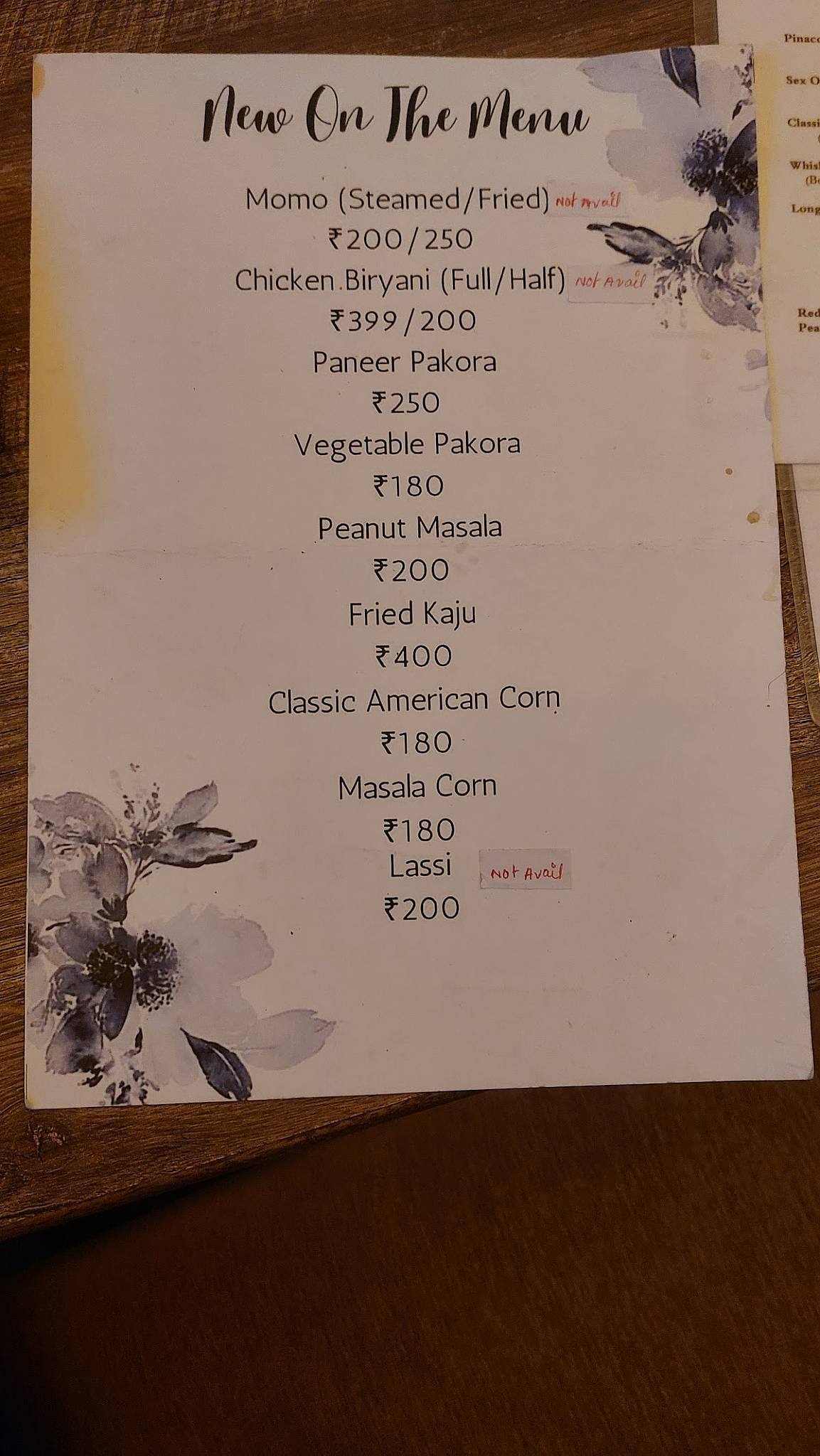 Yellow Cup Bistro menu