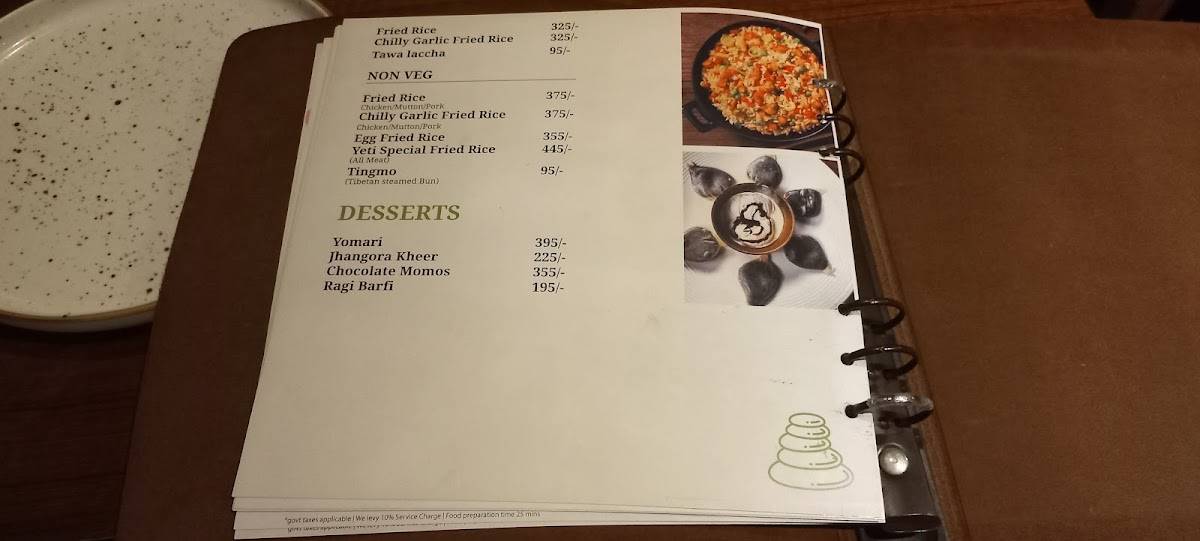 Yeti - The Himalayan Kitchen menu