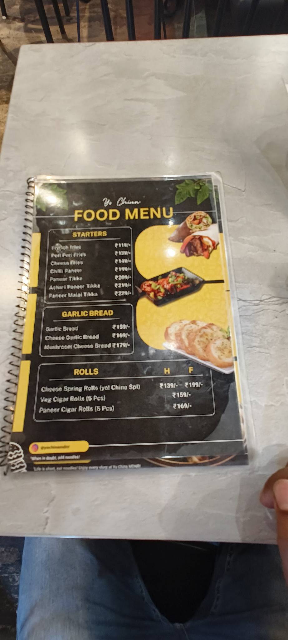 Yo China Modinagar menu