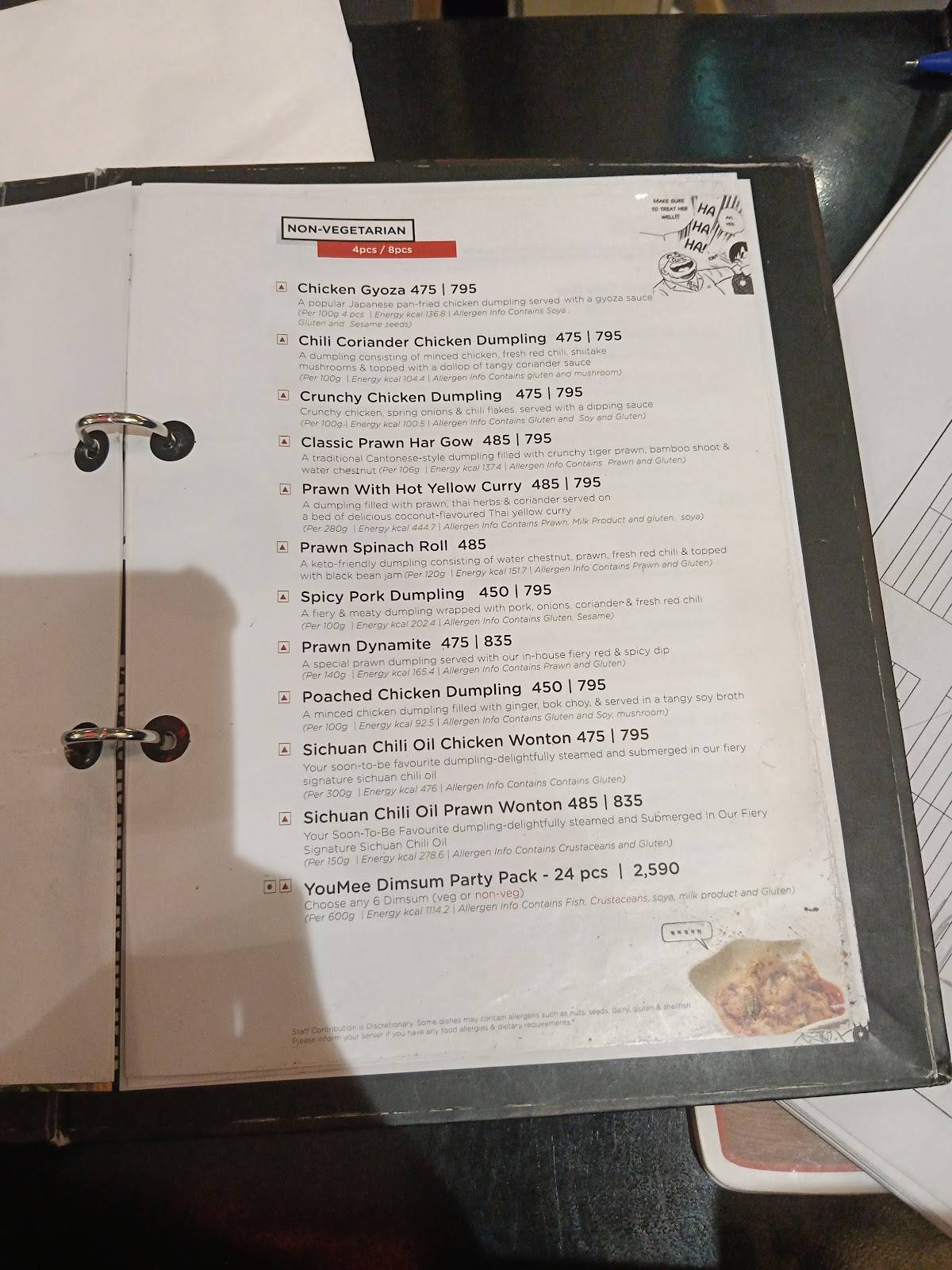 YouMee Kurla menu