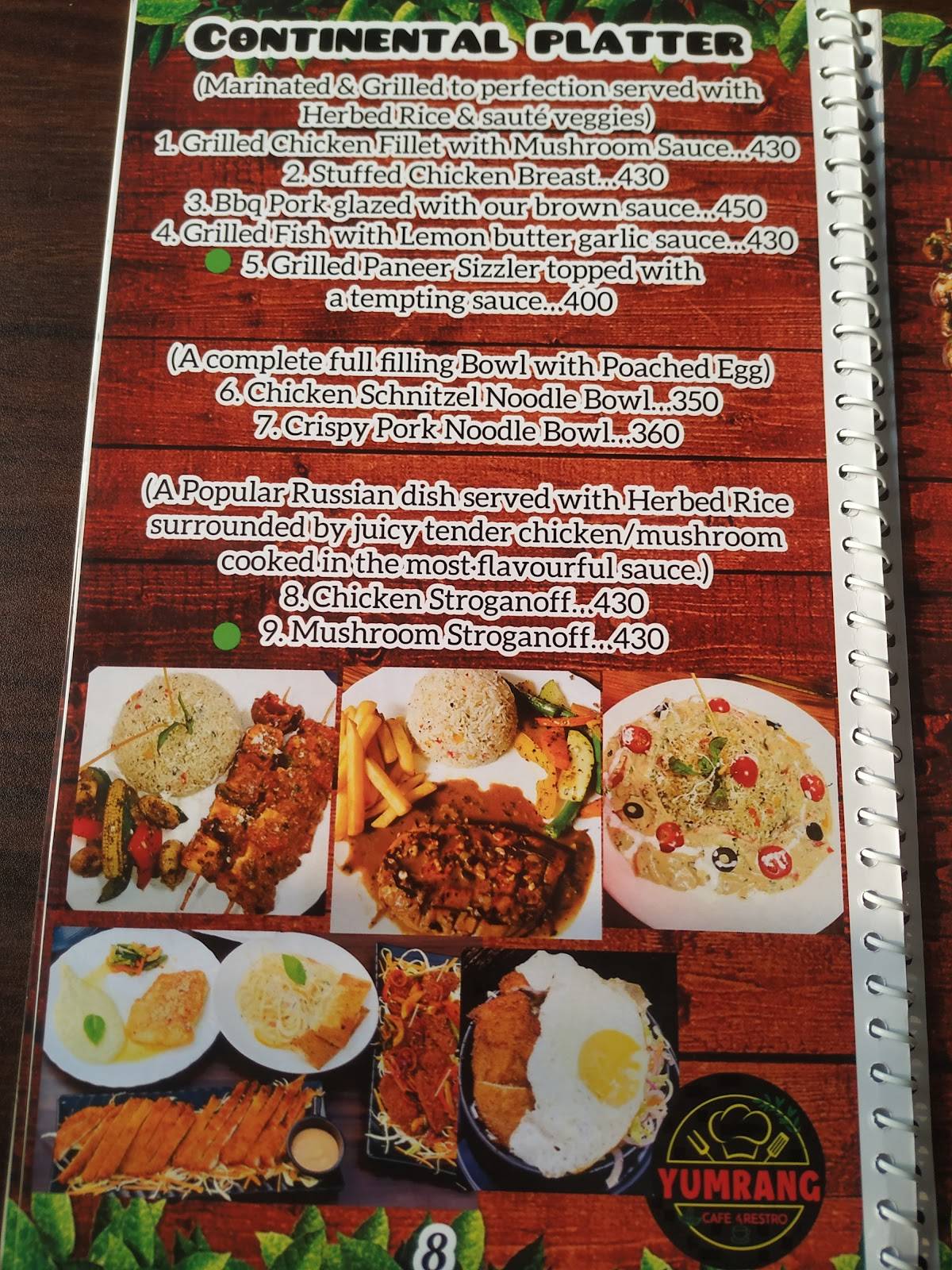 Yumrang Cafe & Restro menu