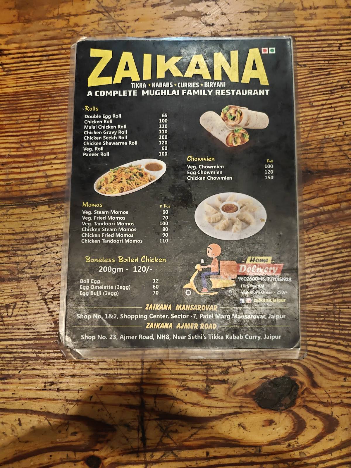 Zaikana Best Non veg & Veg Restaurant menu