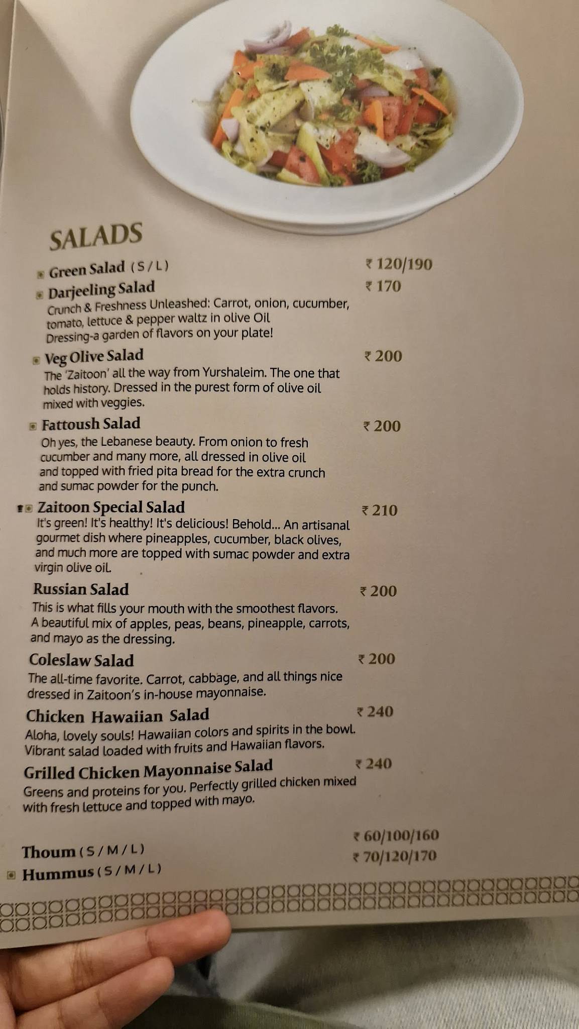 Zaitoon menu