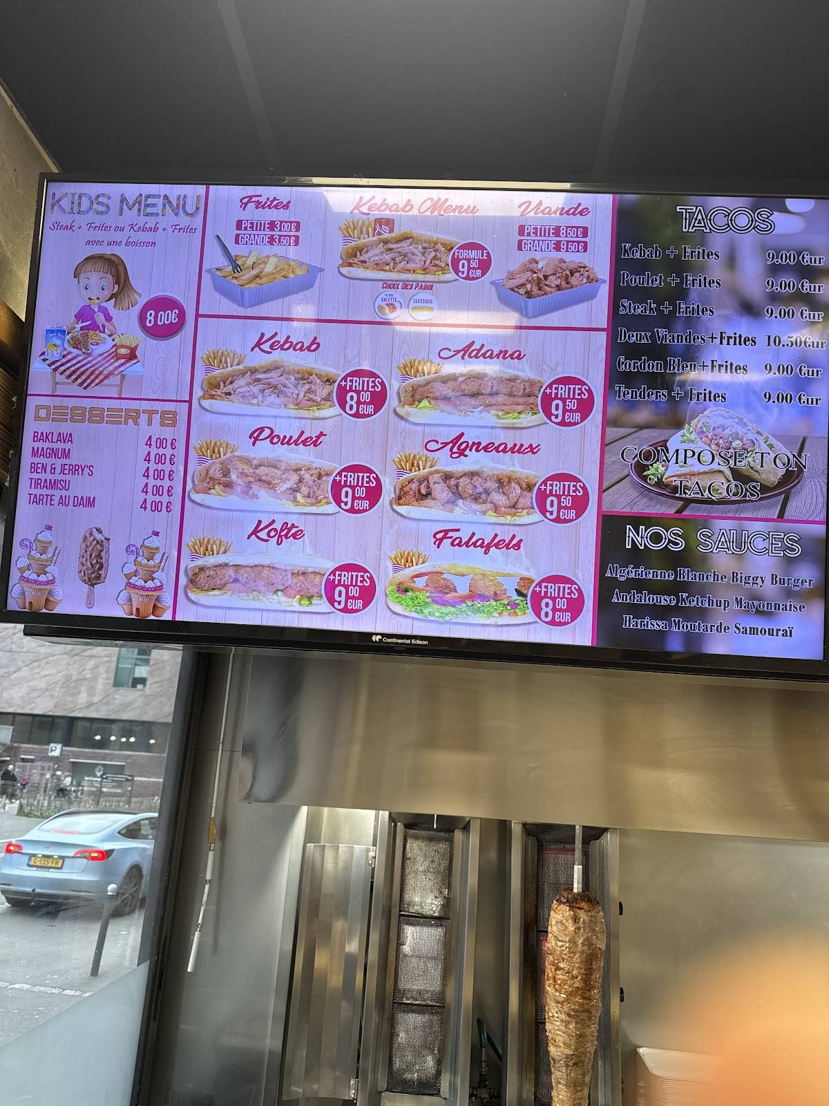 Menu de Zelal Kebab Rennes