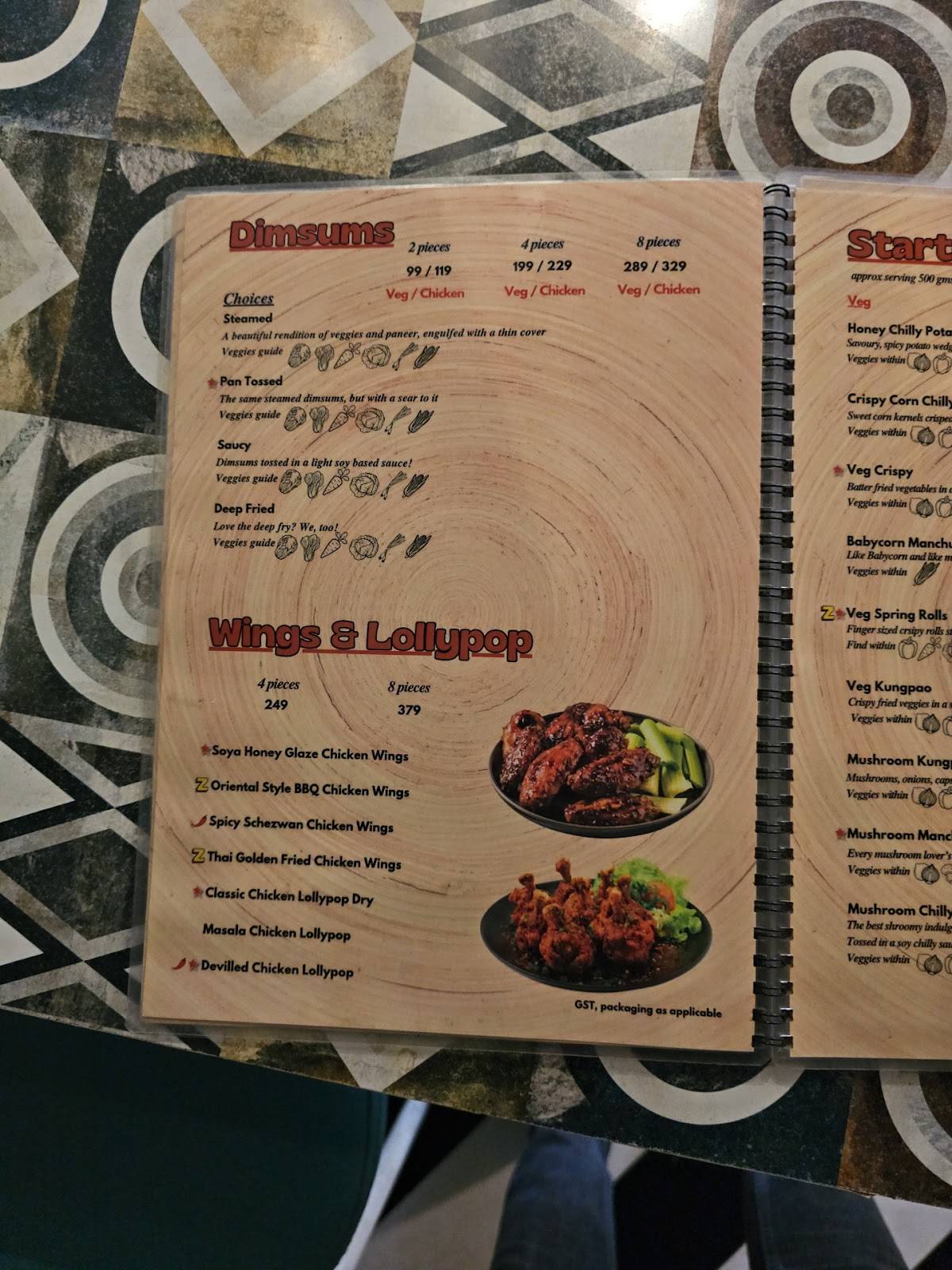 Zillionth Bistro menu