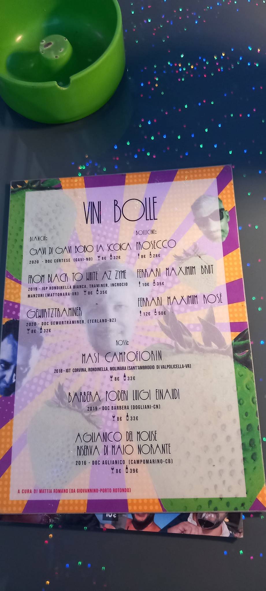 Menu di Zizania via Celestino Cocktail bar Milano 