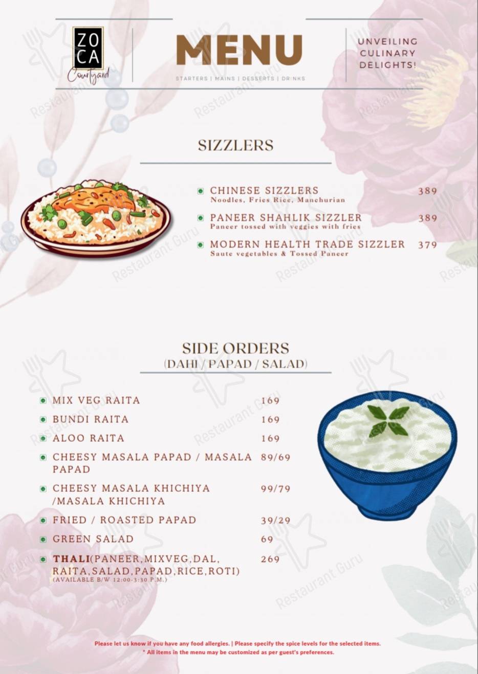 Check out the menu for Zoca Courtyard Barmer