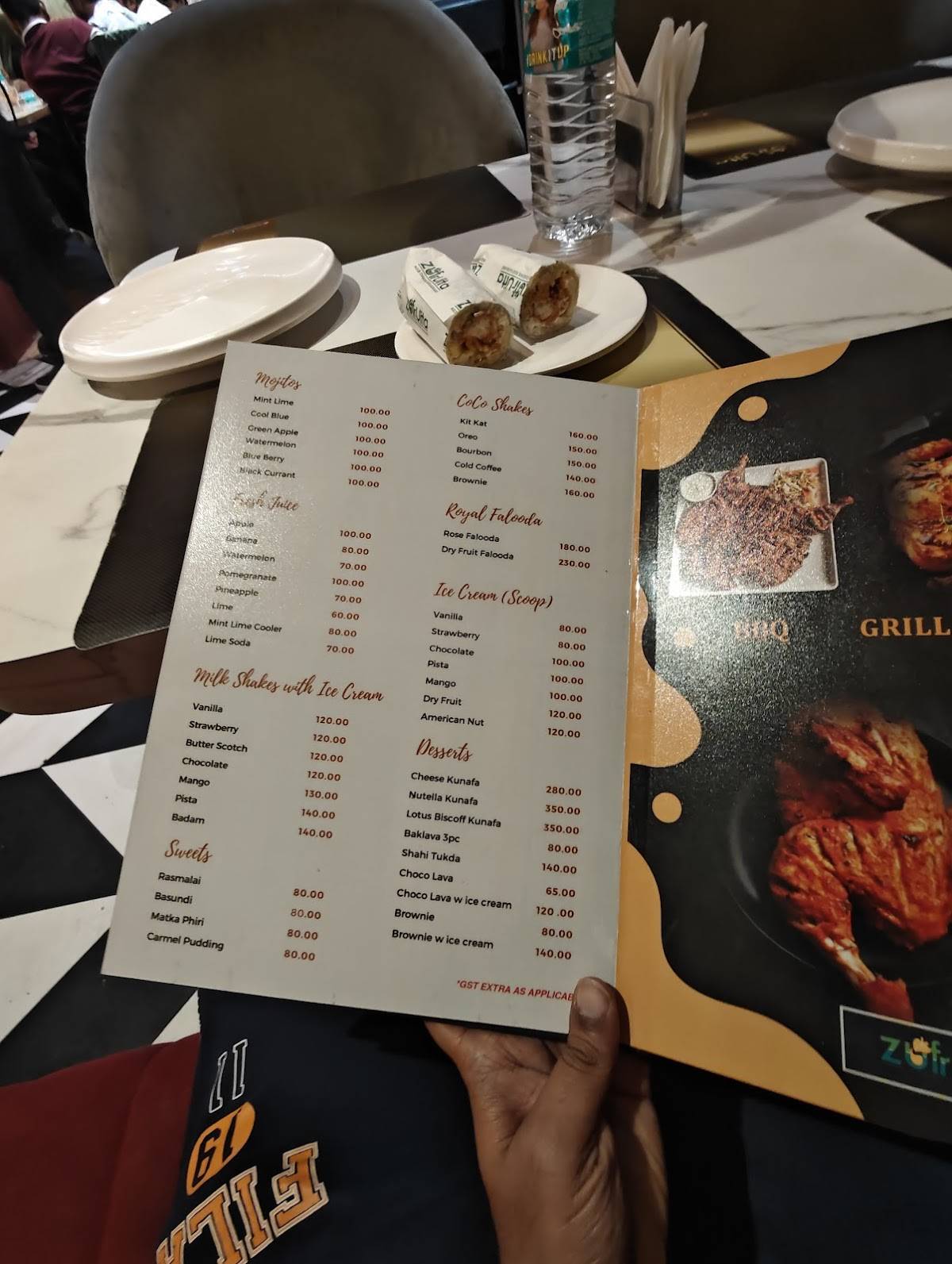 Zufruita Multi Cuisine Restaurant menu