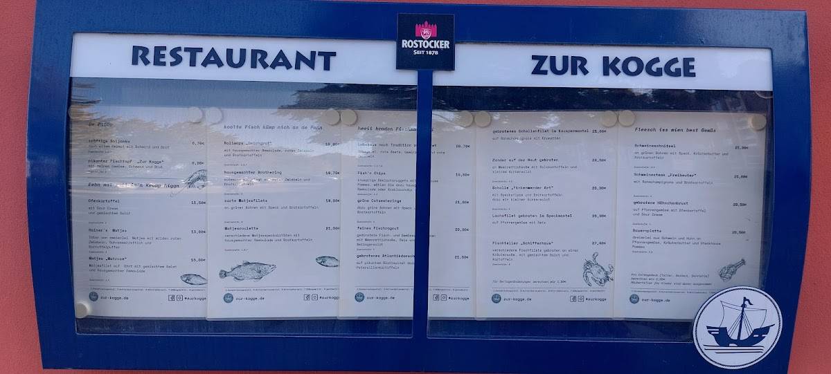Menu de Zur Kogge