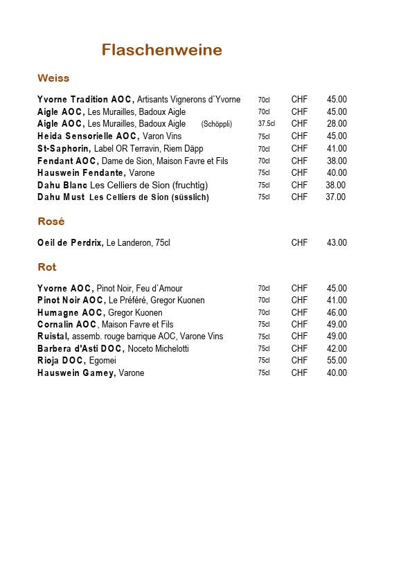 Menu di Restaurant Fang 