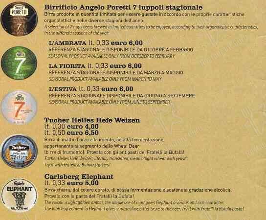 Menu di Fratelli La Bufala 