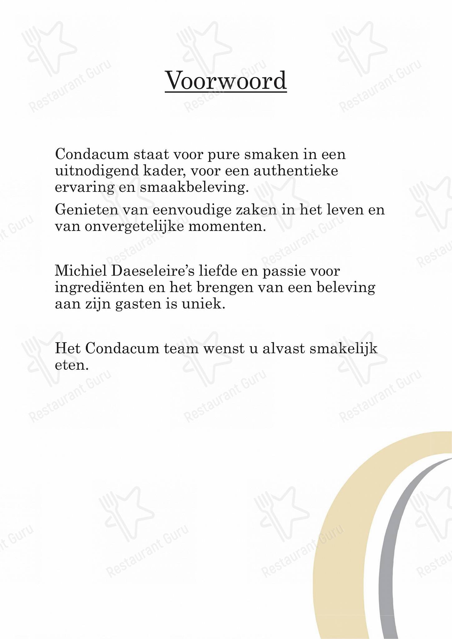 Menu pour Restaurant Condacum - Wine Menu
