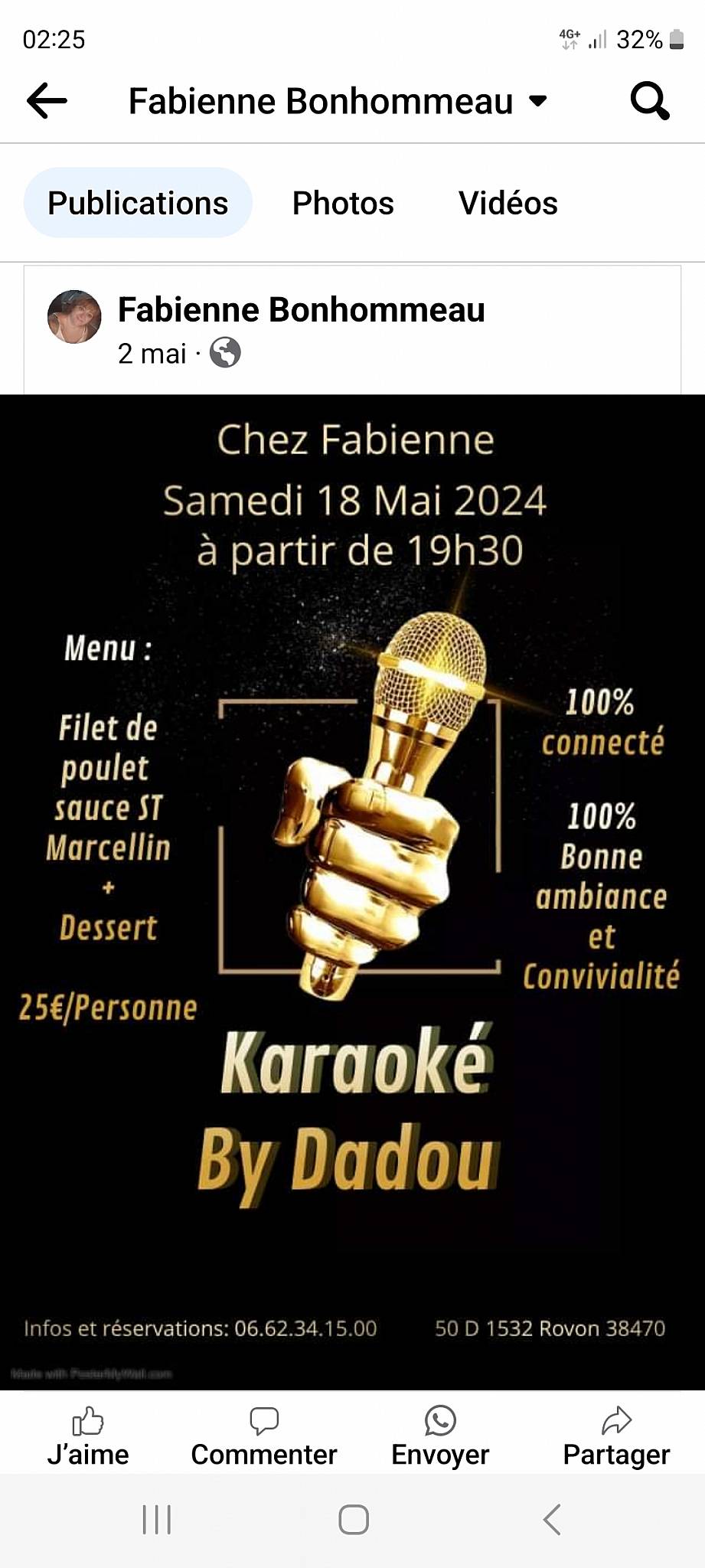 Menu de chez Fabienne