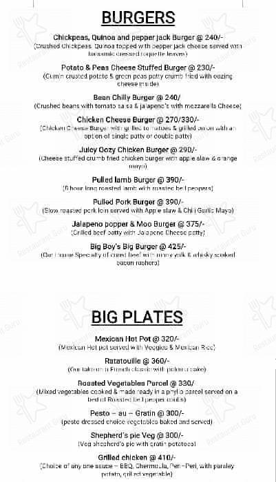 Autumn Leaf Cafe menu