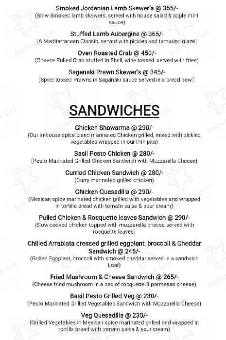 Autumn Leaf Cafe menu