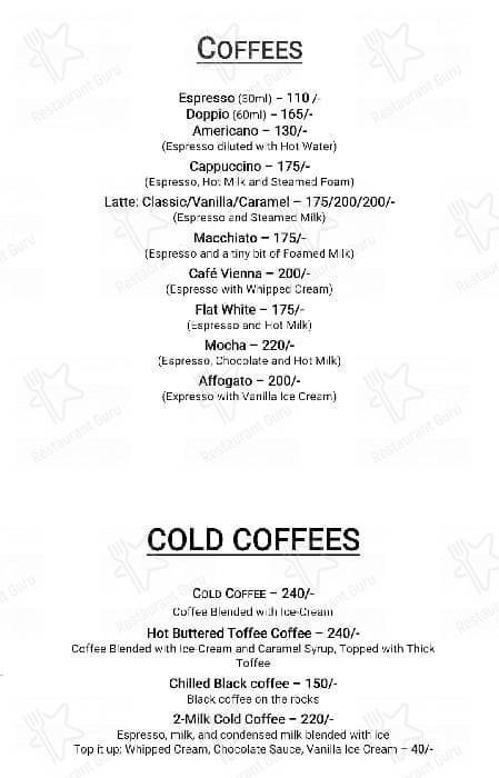Autumn Leaf Cafe menu