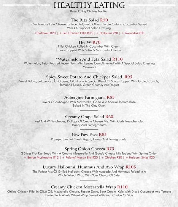Menu at Le Kreamery restaurant, Benoni