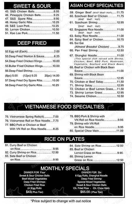 Menu de Asian Kitchen