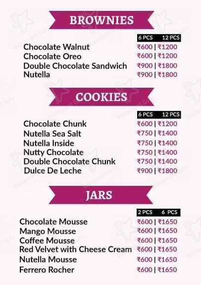 Bombay Bake House menu