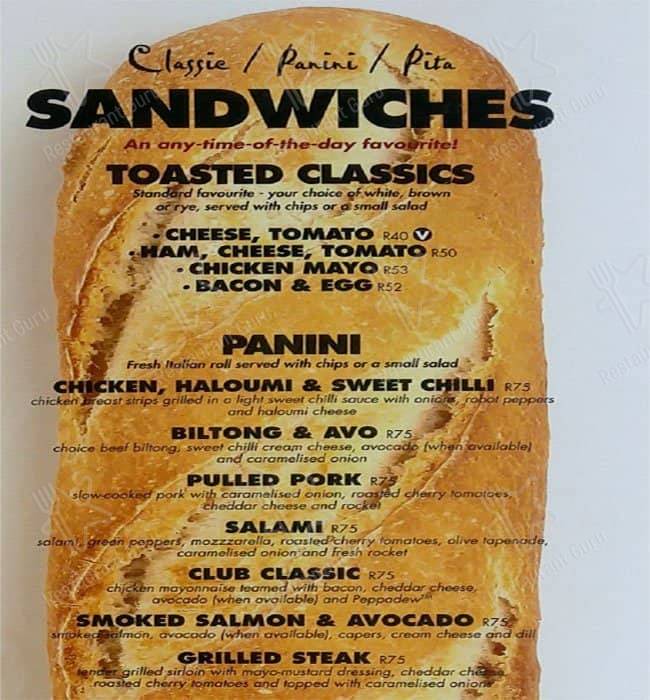 Menu at Coco Bistro Castle Walk restaurant, Pretoria, Castle Walk Centre