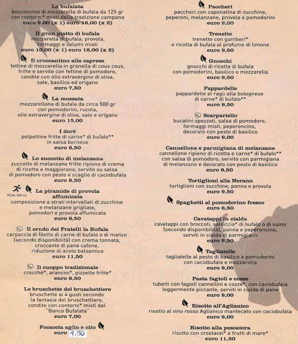 Menu di Fratelli La Bufala 