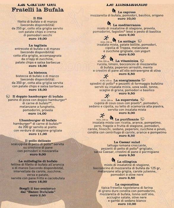 Menu di Fratelli La Bufala 