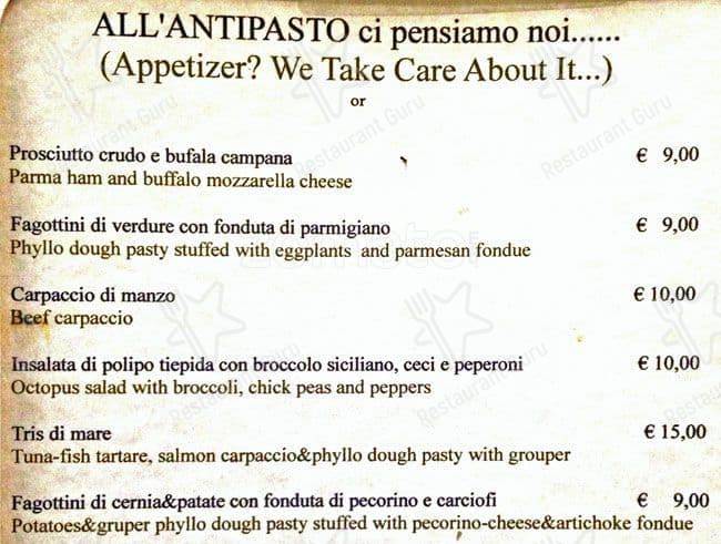 Menu di Hostaria Po 