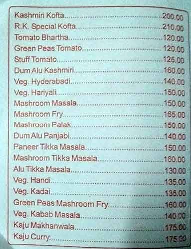 Hotel RadhaKrishna Veg & Non-Veg menu