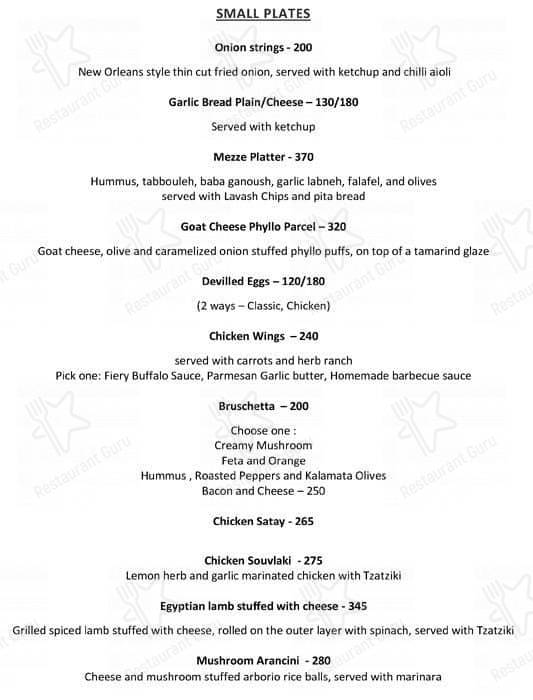 Autumn Leaf Cafe menu