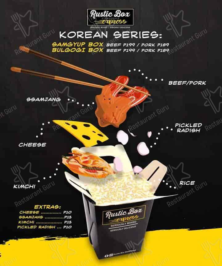 Menu at Rustic Box Steakhouse, Manila, Leon Guinto Street