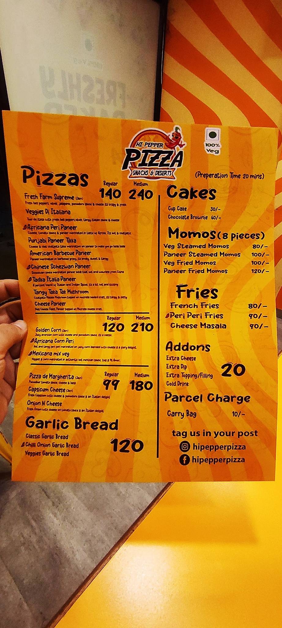 hi Pepper Pizza menu