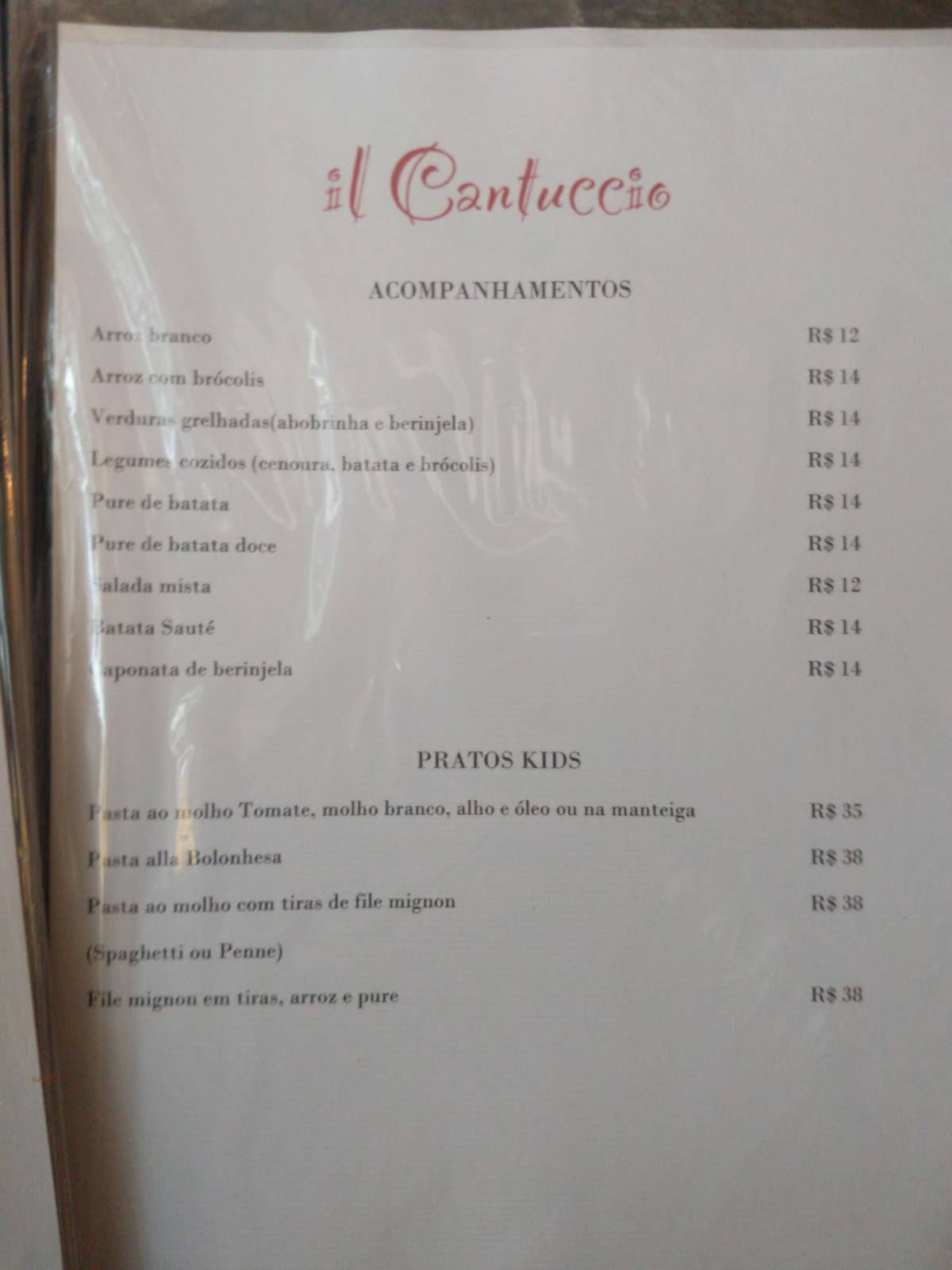 il Cantuccio cardápio