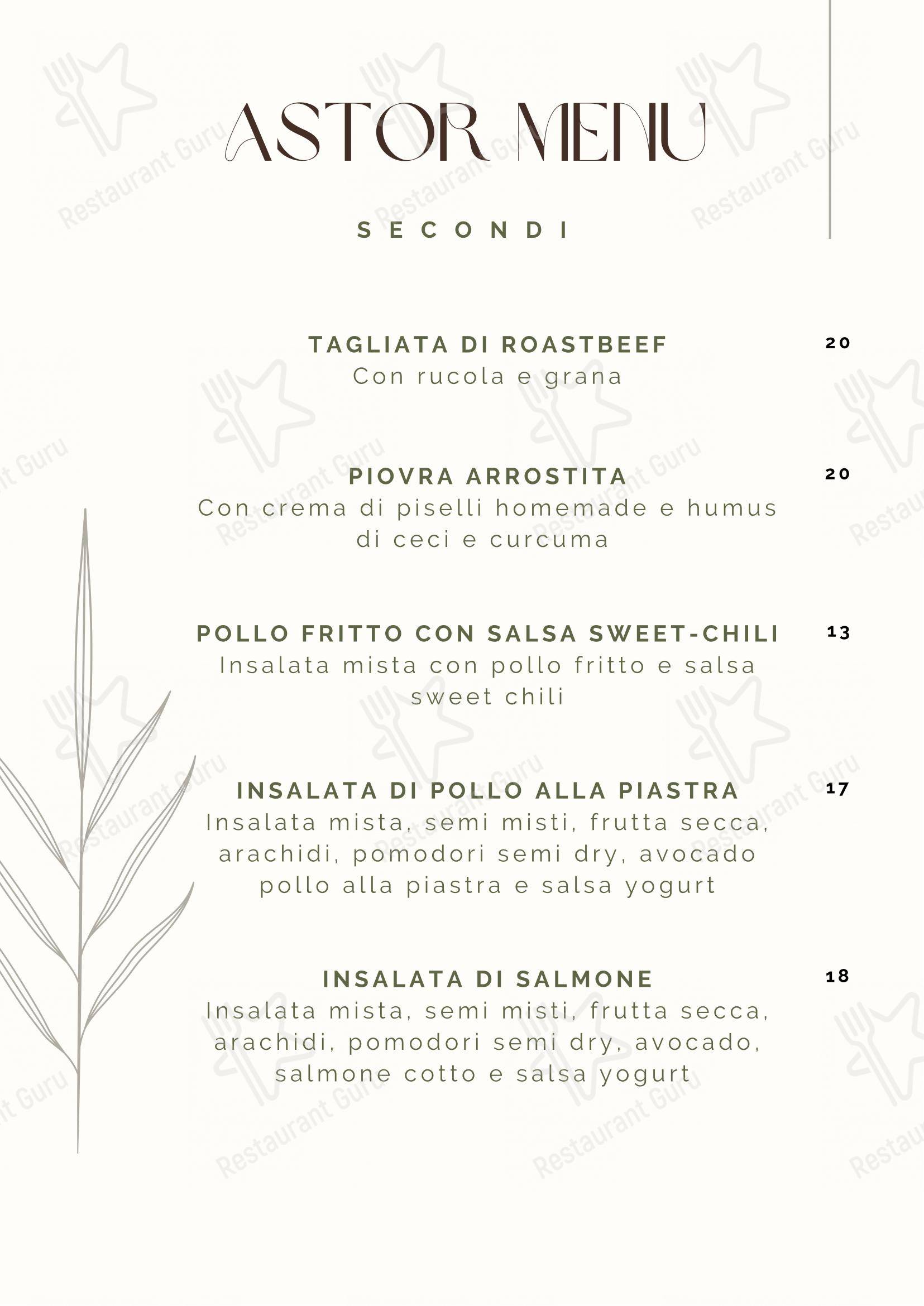 Menu per Astor pub & bar