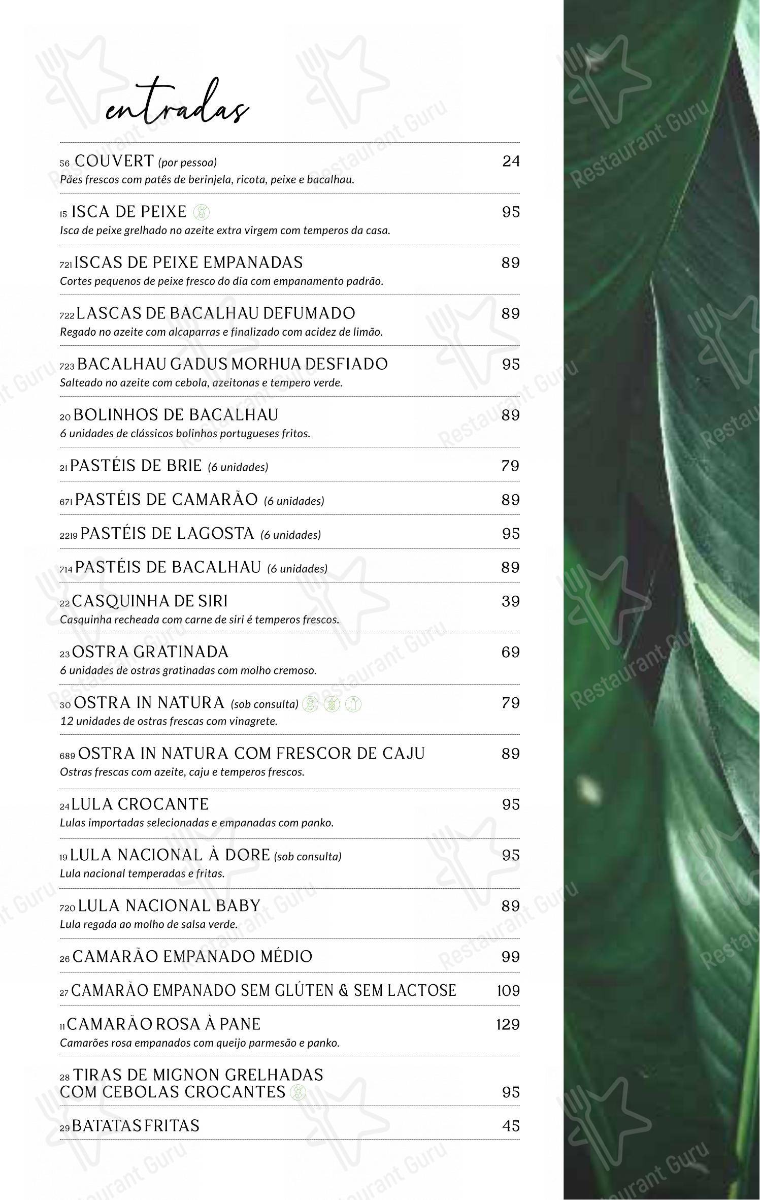 Baobá Bar e Restaurante - Menu
