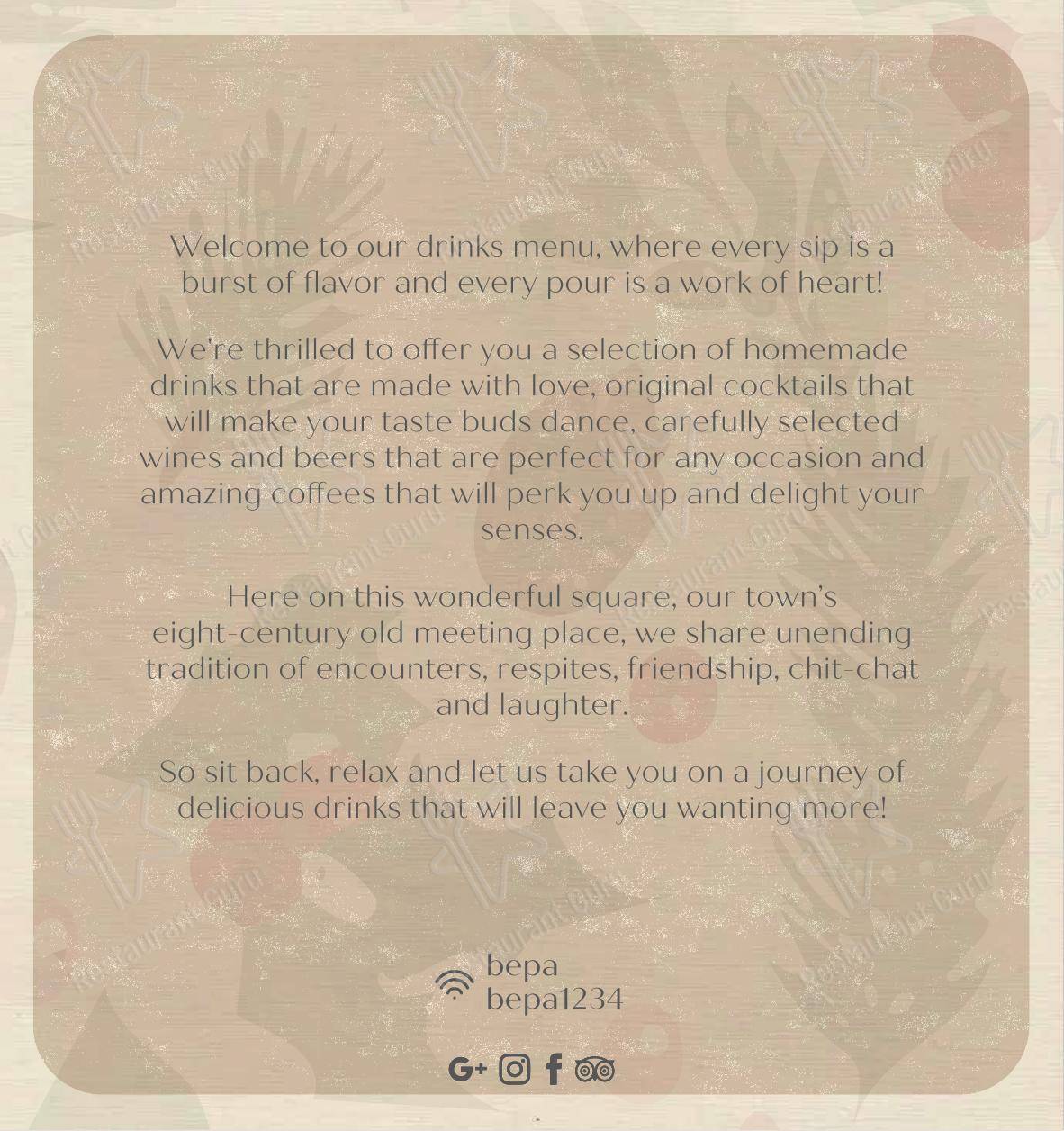 Menu di Bepa - Основное меню