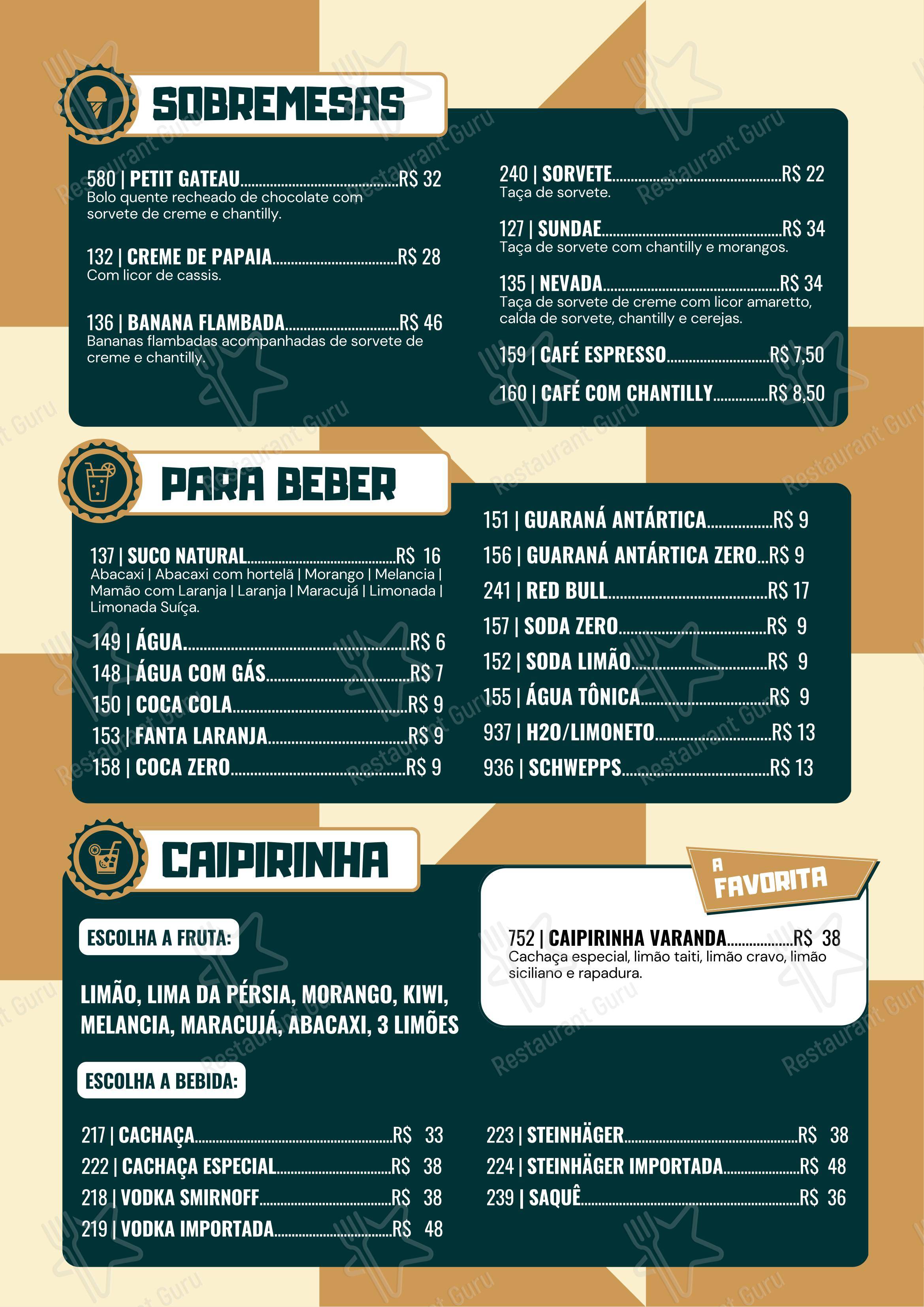 Menu para Varanda Botecaria em São Paulo
