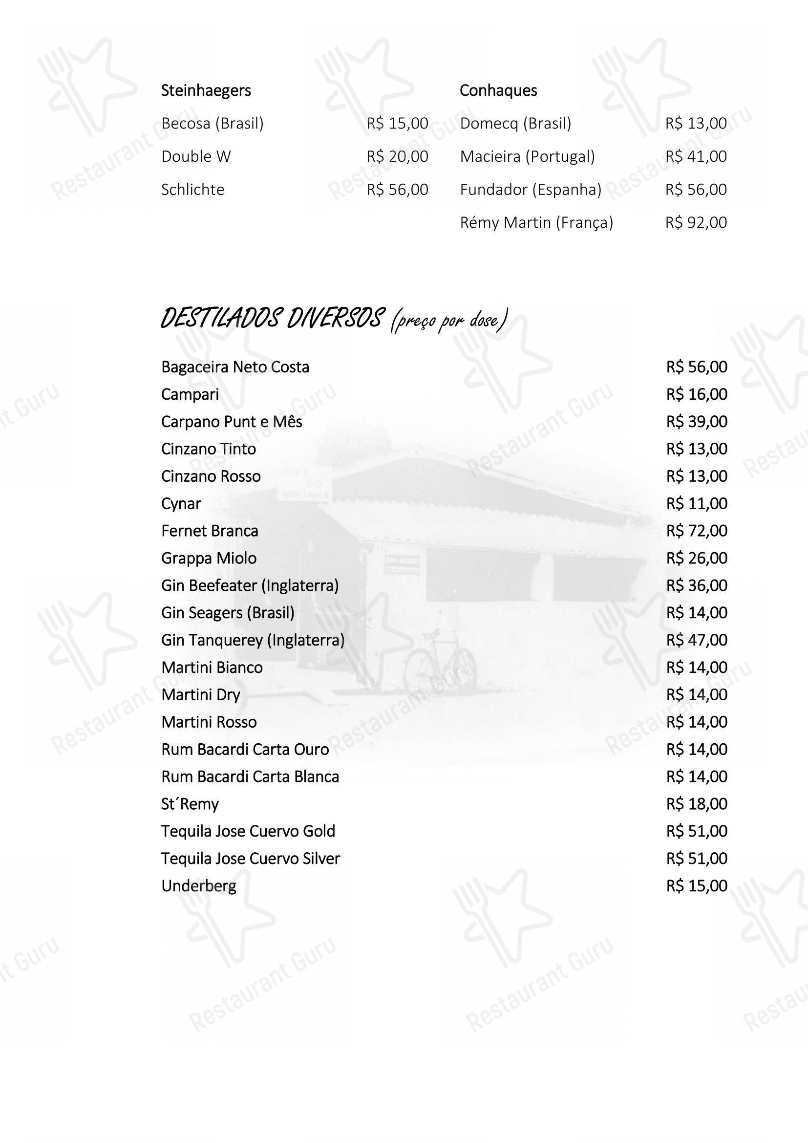 Ночное меню para Bolinha Restaurante em São Paulo