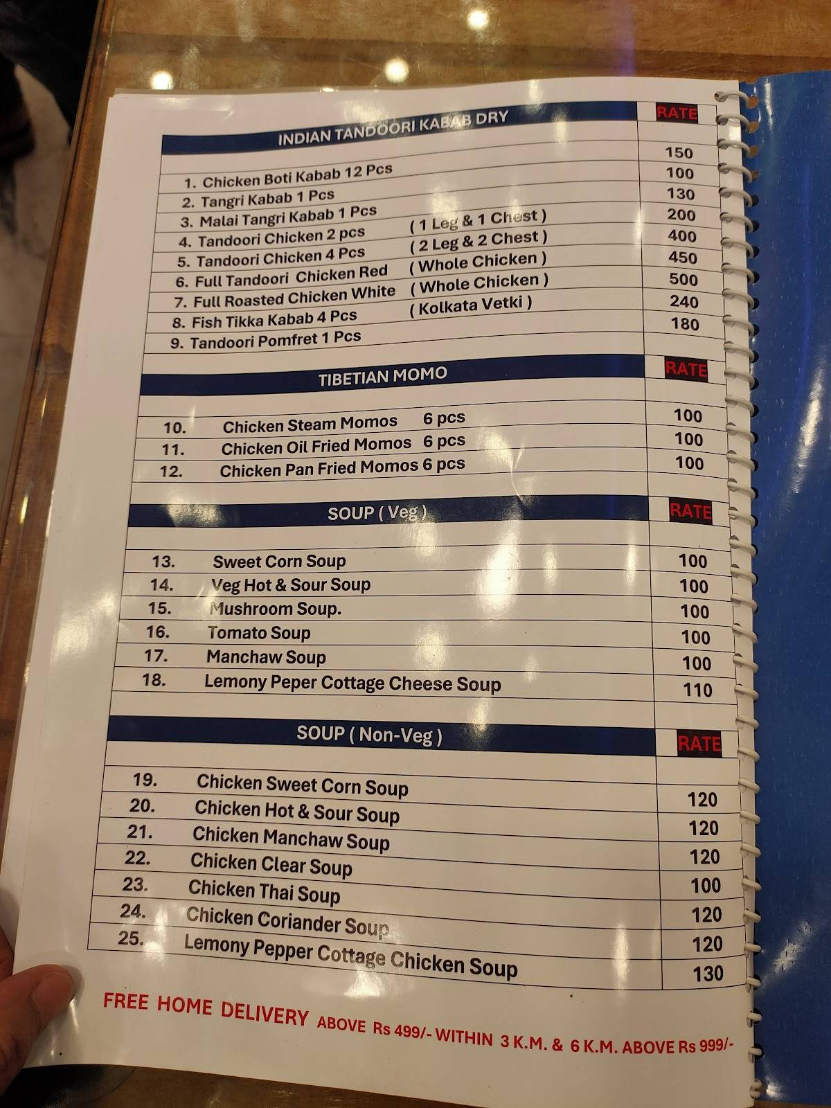 TANDOORI KNIGHTS menu