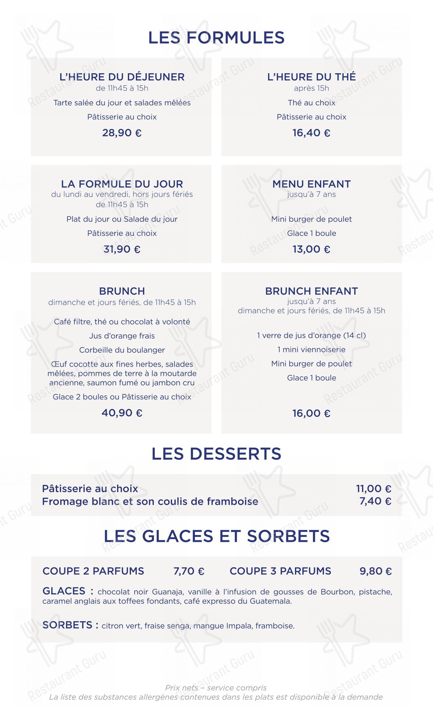 Menu pour Café Caumont dans Aix-en-Provence