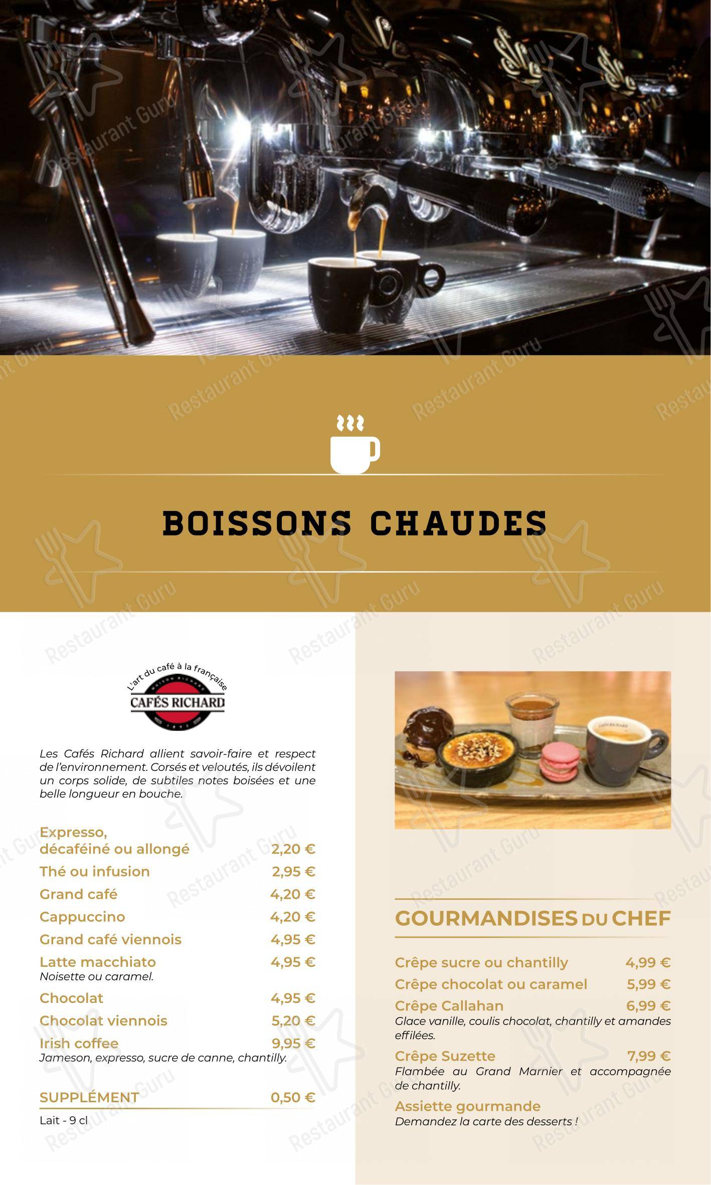 Menu pour Callahan Pub & Brasserie Besançon dans Besançon