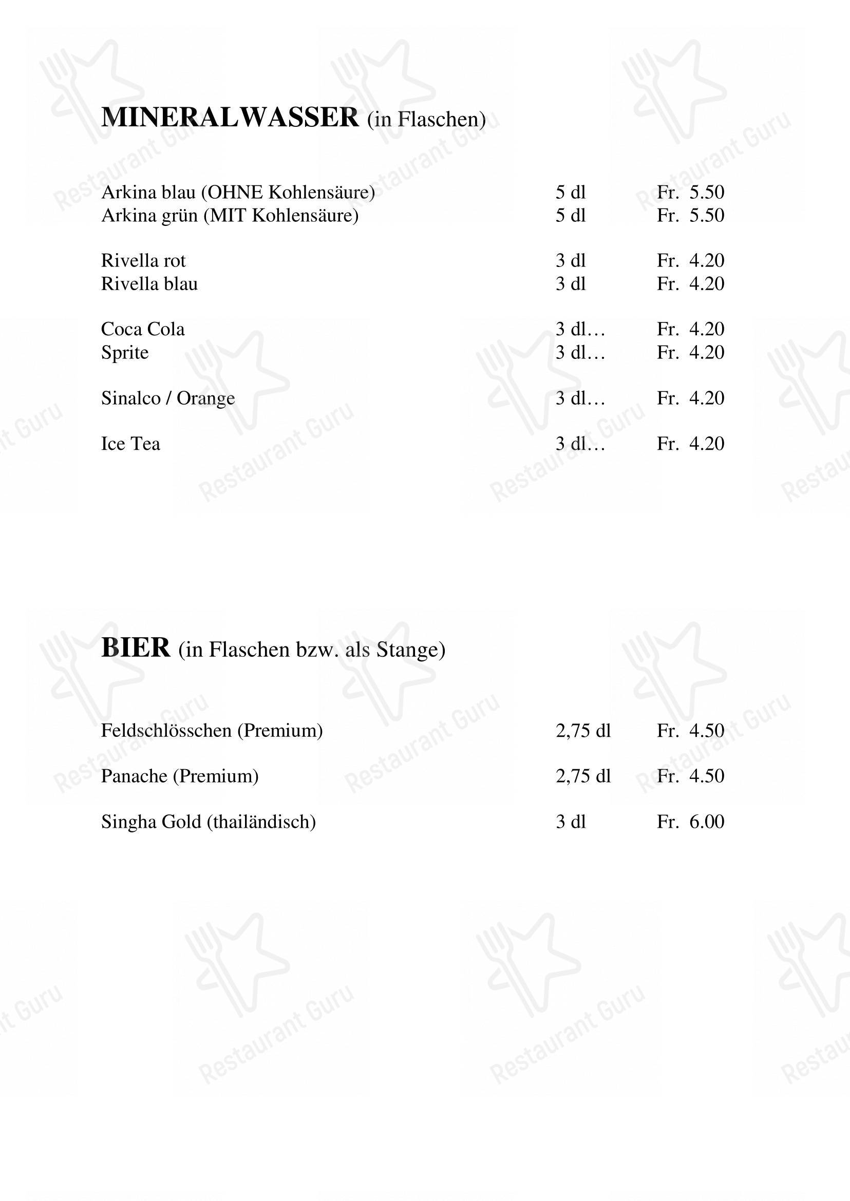 Menu per Chao Wang ristorante